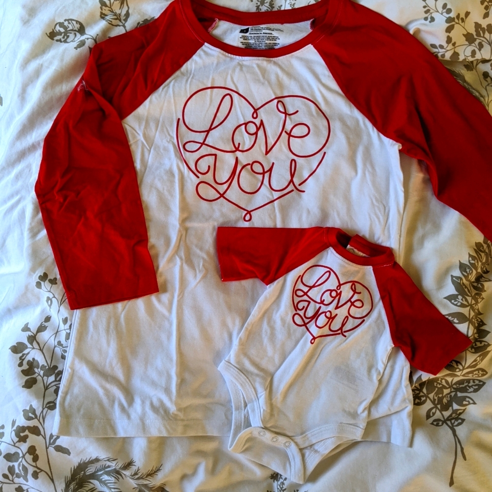 Matching love you women's and child
